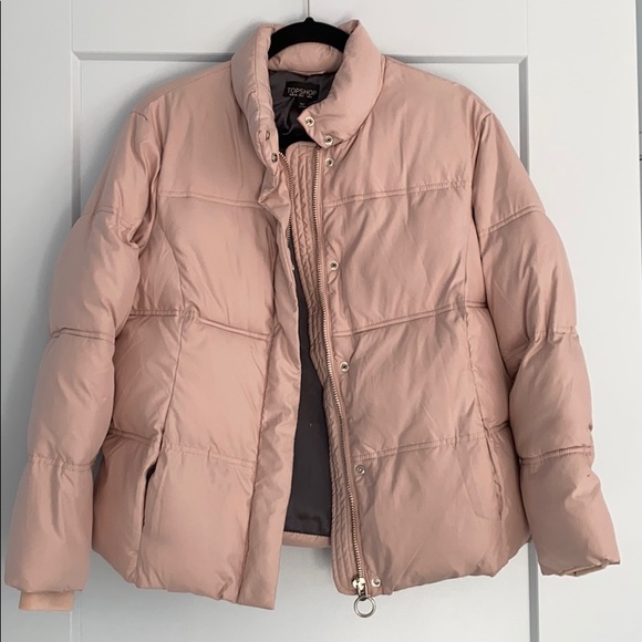 Topshop Blush puffer coat. Size 2. Great condition - Picture 2 of 4